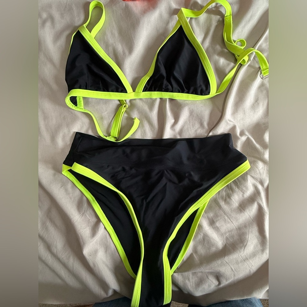 Bold Black and Yellow Bikini Set